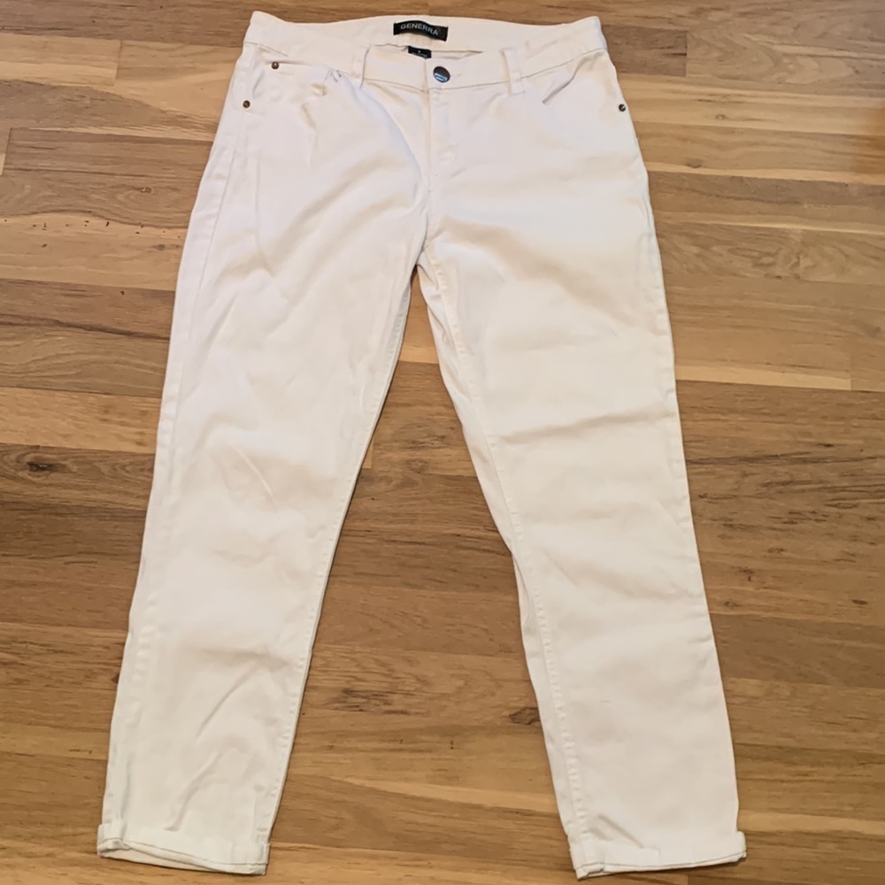 Generra Cuffed Capri White Jeans Pants Junior’s 5 - Picture 2 of 13